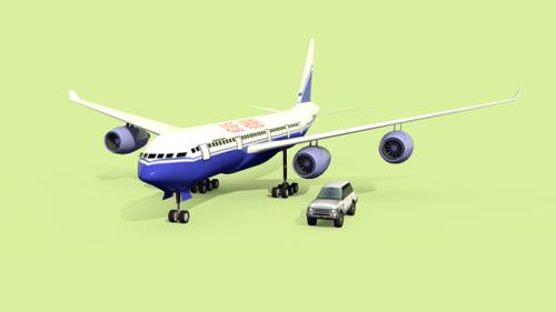 Low poly range rover and airplane preview image